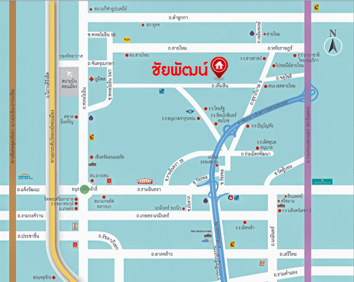 บ้านมือสองตกแต่งใหม่ โครงการ ชัยพัฒน์ เพิ่มสิน บ้านเดี่ยวหลังใหญ่ เนื้อที่ 63.8 ตร.ว. ฟังก์ชัน 3 ห้องนอน 2 ห้องน้ำ พร้อมห้องอเนกประสงค์ชั้นล่าง 1 ห้อง จอดรถได้ 1 คัน บนทำเลเดินทางสะดวก เชื่อมต่อถ.สายไหม, ถ.พหลโยธิน ใกล้สนามบินดอนเมือง และ ใกล้จุดขึ้นทางด่วน"ฉลองรัช"...